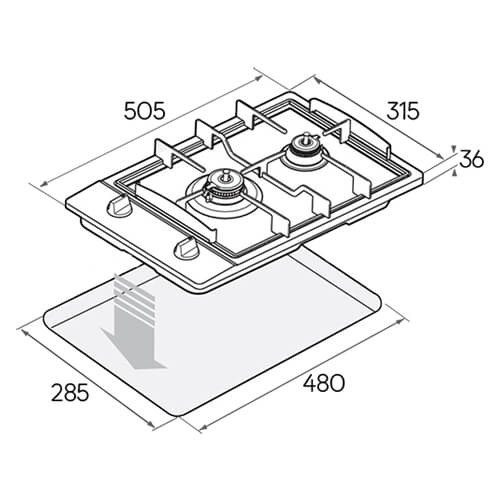 주방가전 하드웨어 전문업체 덕인 : 린나이 RBR-S2001D 빌트인 2구